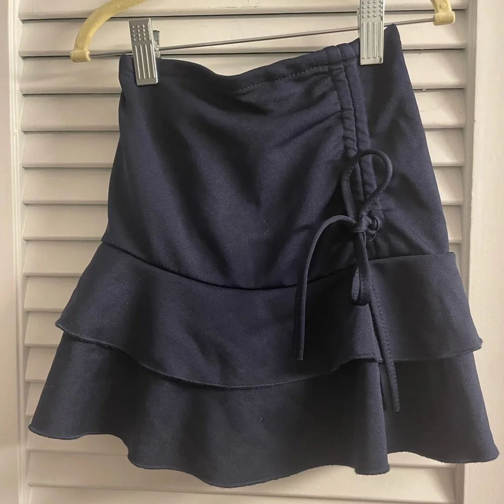 Cutie’s Fashion Navy Skirt With Rouching & Ruffles School Uniform - Like new